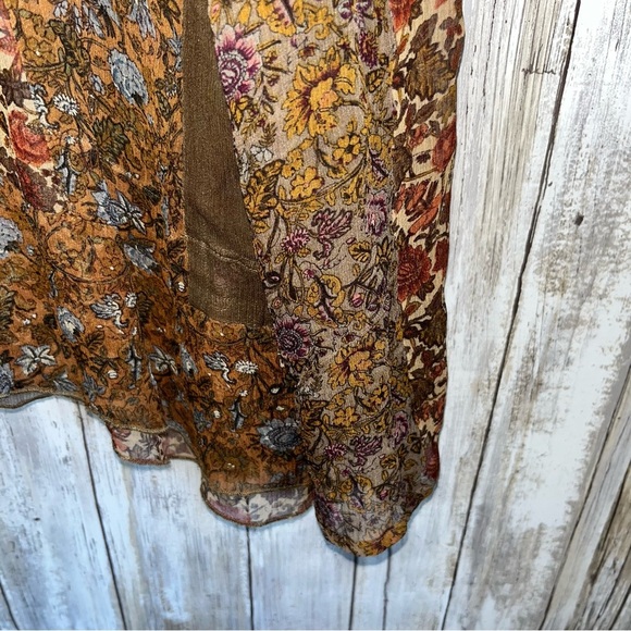 J. Jill Boho Floral Sheer Ethereal Cottage Core Blouse Women’s Large - Picture 2 of 6